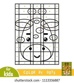 Color by dots, education game for children, Giraffe