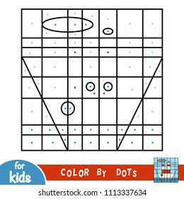 Color by dots, education game for children, Steamship