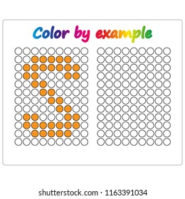 Color by example. Learning alphabet, letters. worksheet for preschool children, kids. ABC Coloring Book for children. Puzzle for children. 