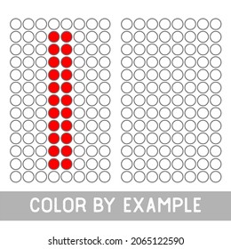 Color por ejemplo. Aprendiendo alfabeto, letras. hoja de trabajo para niños de preescolar, niños. Libro de Colores ABC para niños. Rompecabezas para los niños, alfabeto I.