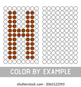 Color by example. Learning alphabet, letters. worksheet for preschool children, kids. ABC Coloring Book for children. Puzzle for children, alphabet H.