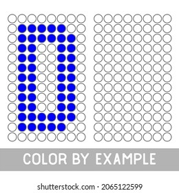 Color by example. Learning alphabet, letters. worksheet for preschool children, kids. ABC Coloring Book for children. Puzzle for children, alphabet D.