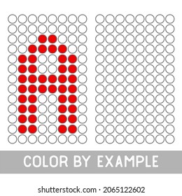 Color por ejemplo. Aprendiendo alfabeto, letras. hoja de trabajo para niños de preescolar, niños. Libro de Colores ABC para niños. Rompecabezas para los niños, alfabeto A.