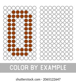 Color by example. Learning alphabet, letters. worksheet for preschool children, kids. ABC Coloring Book for children. Puzzle for children, alphabet O.