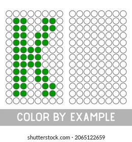 Color by example. Learning alphabet, letters. worksheet for preschool children, kids. ABC Coloring Book for children. Puzzle for children, alphabet K.