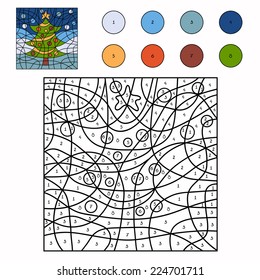 Color by number (christmas tree)