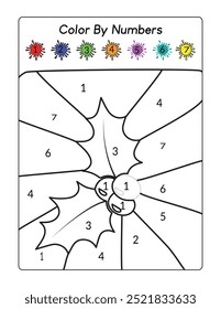 color by Number Christmas worksheet for kids