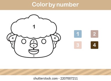 color by number of cute animal ,education game for kids age 5 and 10 Year Old