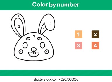 color by number of cute animal ,education game for kids age 5 and 10 Year Old