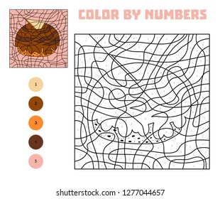 Color by number, education game for children, Cupcake
