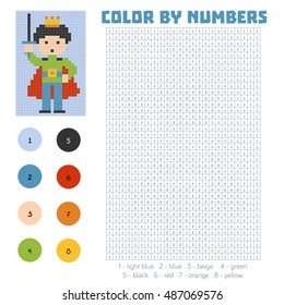 Color by number, education game for children, Prince