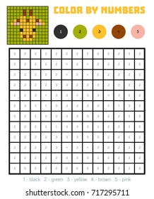 Color by number, education game for children, Giraffe