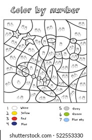 Color by number Exercise  / Hands Counting kindergarten and preschool sheet 