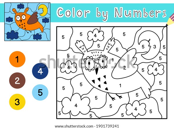 Color By Number Game Kids Coloring Stock Vector (Royalty Free) 1901739241