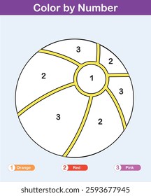 Color by number Math worksheets for young children to learn and have fun