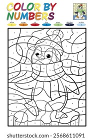 Color by Number Color Page Puzzle for Children