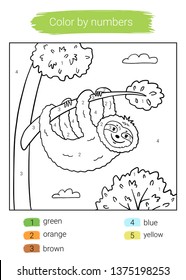 Sloth Coloring Pages Images, Stock Photos & Vectors | Shutterstock