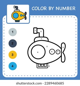 Color by number worksheet for kids learning numbers by coloring