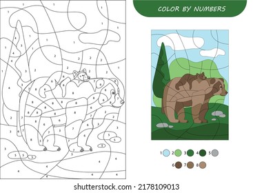 Color by numbers coloring book for children