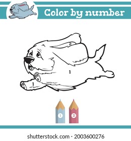 Color by numbers. Coloring page for preschool children. Learn numbers for kindergartens and schools. Educational game.