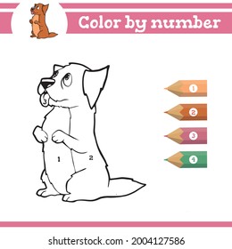 Color by numbers. Coloring page for preschool children. Learn numbers for kindergartens and schools. Educational game.