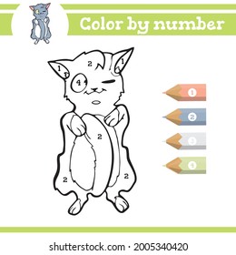 Color por números. Página de coloreado para niños preescolares. Aprende números para jardines de infancia y escuelas. Juego educativo.
