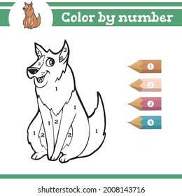 Color by numbers. Coloring page for preschool children. Learn numbers for kindergartens and schools. Educational game.