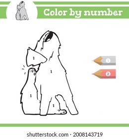 Color by numbers. Coloring page for preschool children. Learn numbers for kindergartens and schools. Educational game.