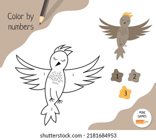 Color by numbers - educational game for kids. Scandinavian Cartoon Vector