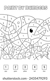 Color By Numbers Puzzle For Kids: Color In Dolphin