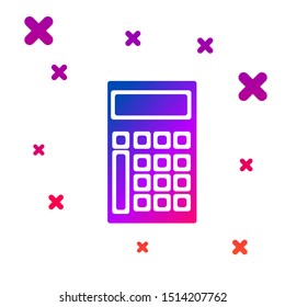 Color Calculator icon isolated on white background. Accounting symbol. Business calculations mathematics education and finance. Gradient random dynamic shapes. Vector Illustration