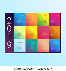 Color calendar 2019