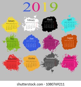 color calendar. blots