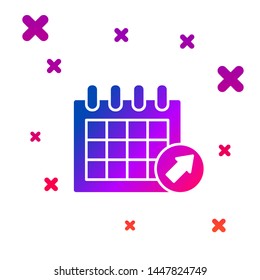 Color Calendar icon isolated on white background. Event reminder symbol. Gradient random dynamic shapes. Vector Illustration