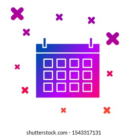Color Calendar icon isolated on white background. Event reminder symbol. Gradient random dynamic shapes. Vector Illustration