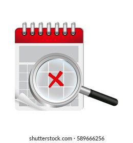 color calendar with spiral and date mark vector illustration