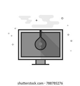 Color calibration icon in flat outlined grayscale style. Vector illustration.