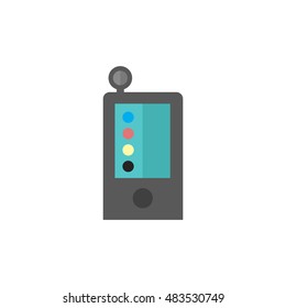 Color calibration icon in flat color style. Printing color standard densitometer raster dots density