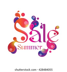 Color calligraphic word "Sale" on a white background for your design. Vector lettering word