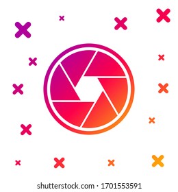 Color Camera shutter icon isolated on white background. Gradient random dynamic shapes. Vector Illustration