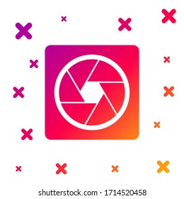 Color Camera shutter icon isolated on white background. Gradient random dynamic shapes. Vector Illustration