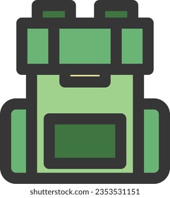 Color camping-related single item icon mountaineering rucksack