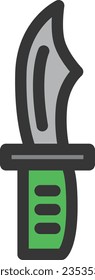 Color camping-related single item icon Survival knife