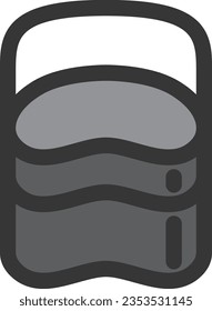 Color camp-related single item icon rice bowl