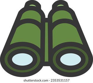 Color camp-related single item icon binoculars