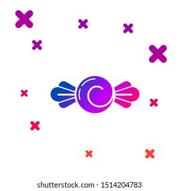 Color Candy icon isolated on white background. Happy Halloween party. Gradient random dynamic shapes. Vector Illustration
