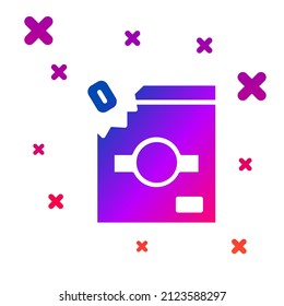 Empaquetado de caramelos de color para los caramelos aislados en fondo blanco. Bolsa con caramelos. Gradiente formas dinámicas aleatorias. Vector