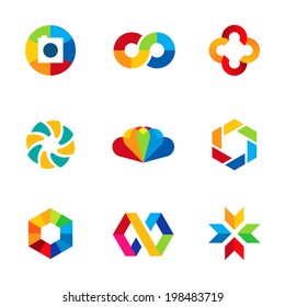 Color Capture Imagination Limitless Education Share Community Logo Icon Set