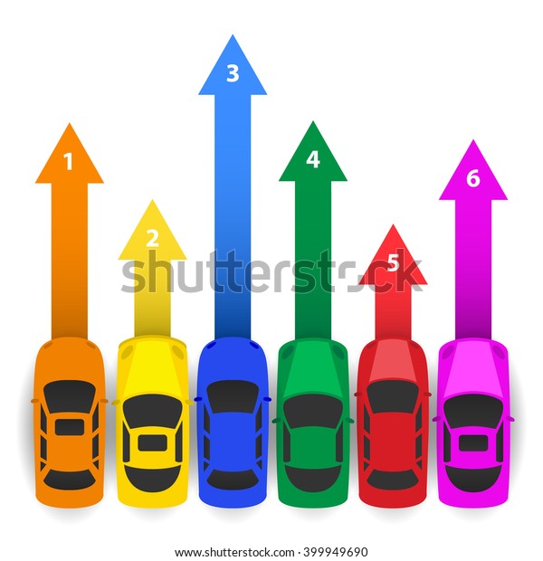 Color car arrow. Car arrow up. Car arrow up\
info. Vector\
illustration