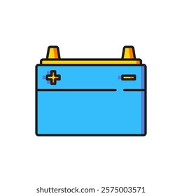 Color Car battery icon isolated on white background. Accumulator battery energy power and electricity accumulator battery. Flat filled outline style with shadow. Vector